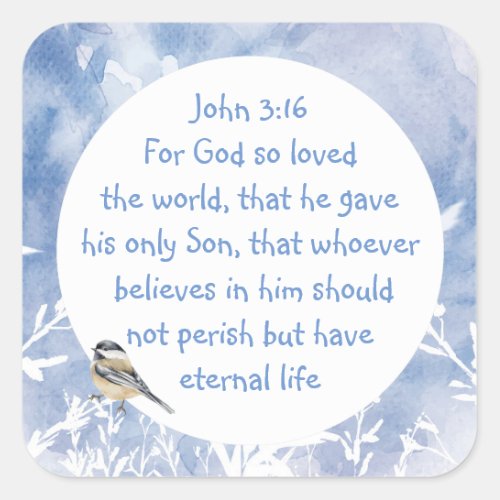 John 316 For God so loved the world Christmas   Square Sticker