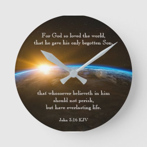 John 316 _ for God so loved the world Round Clock