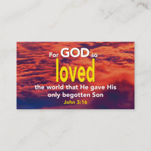 John 3:16   FOR GOD SO LOVED THE WORLD Scripture Business Card