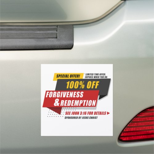John 316 Forgiveness  Redemption Special Offer  Car Magnet
