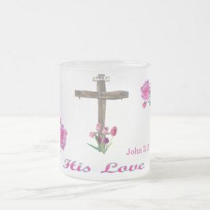  john 3:16 frosted glass coffee mug