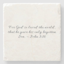 John 3:16, Gift Stone Coaster