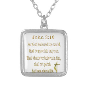 John 3:16 Gifts Silver Plated Necklace