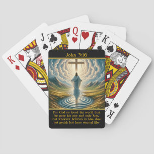 John 3:16 Glorious Cross Sea Vision Poker Cards