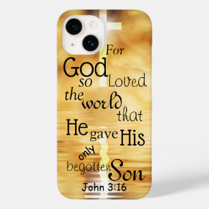 John 3 16 God Loved the World Bible Verse Case-Mate iPhone 14 Case