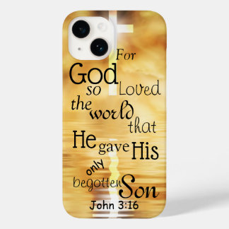 John 3 16 God Loved the World Bible Verse Case-Mate iPhone 14 Case