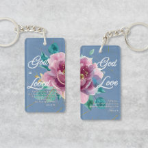 John 3:16 God Loves Pink Floral Christian
