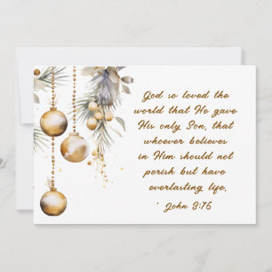 John 3:16 God so Loved the World Bible Christmas Holiday Card