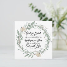 John 3:16 God so Loved the World Bible Verse Card