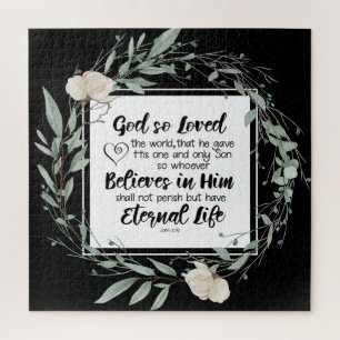 John 3:16 God so Loved the World Bible Verse Jigsaw Puzzle