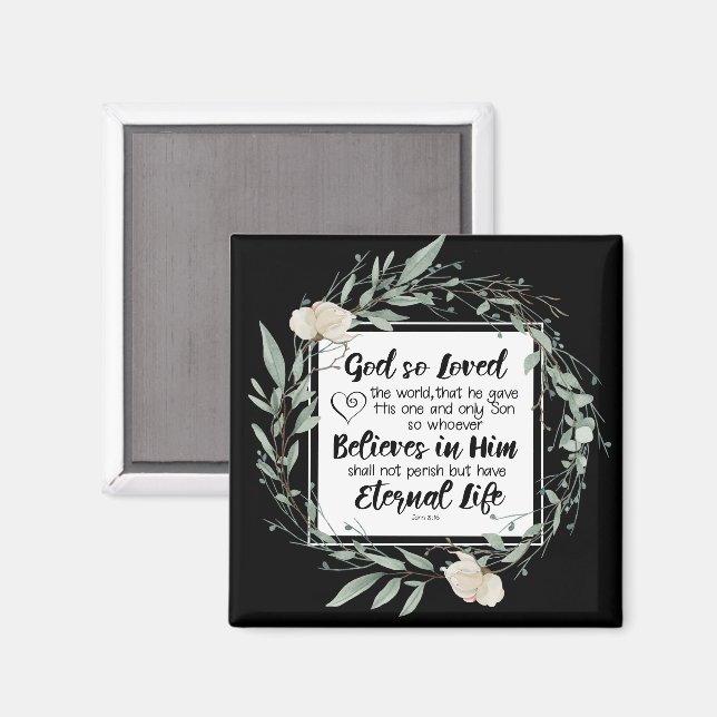 John 3:16 God so Loved the World Bible Verse Magnet (Front/Back)