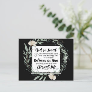 John 3:16 God so Loved the World Bible Verse Postcard
