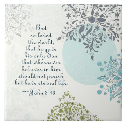 John 316 God so Loved the World Bible Verse Tile