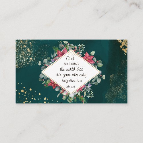 John316 God so Loved the World Christmas Business Card