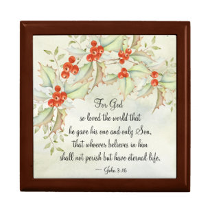John 3:16 God so Loved the World, Christmas Gift Box
