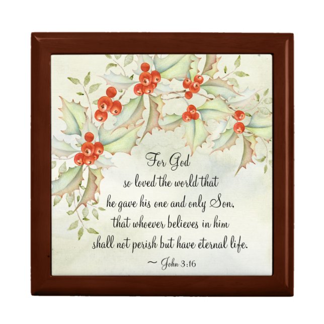 John 3:16 God so Loved the World, Christmas Gift Box (Front)