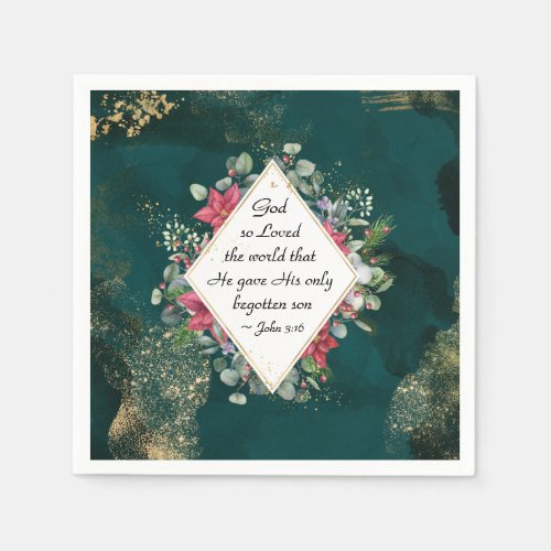 John316 God so Loved the World Christmas Napkins