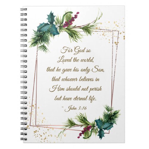 John 316 God so Loved the World Christmas Notebook