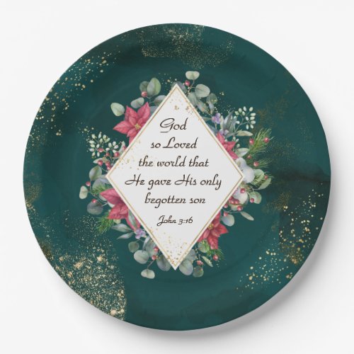 John316 God so Loved the World Christmas Paper Plates