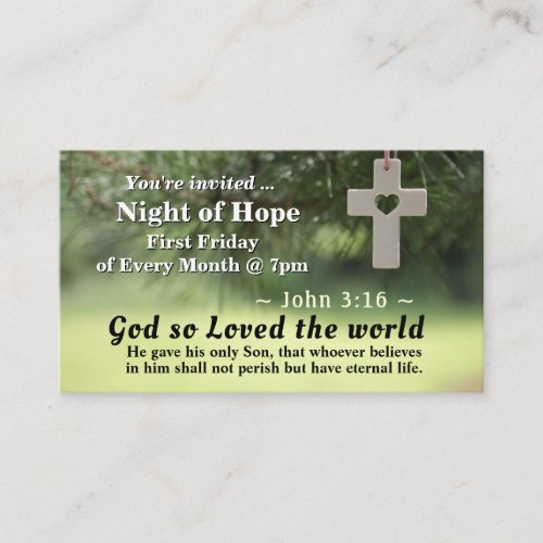John 316 God so Loved the World Church Event Business Card
