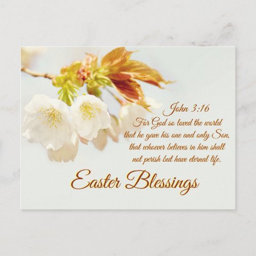 John 316 God so loved the world Easter Blessings Holiday Postcard