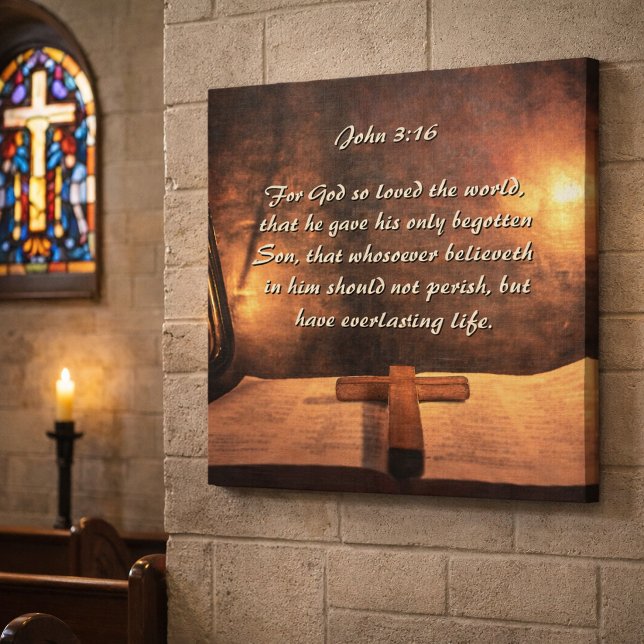 John 3:16 God so loved the world Faux Canvas Print (Creator Uploaded)