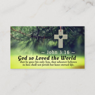 John 3:16 God so loved the world he gave his Son, Business Card