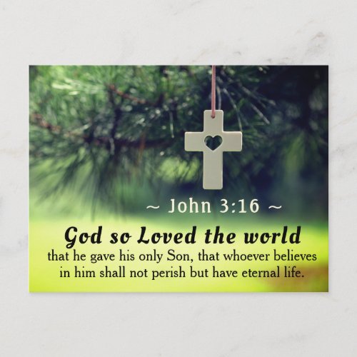 John 316 God so loved the world he gave his Son Postcard