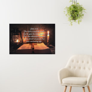 John 3:16 God so loved the world, lantern Foam Board