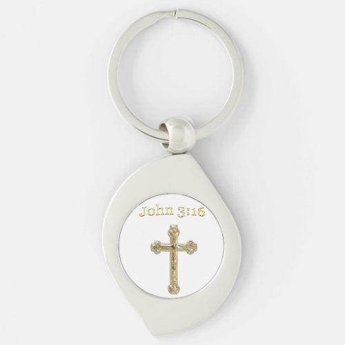 John 316 Gold cross Keychain