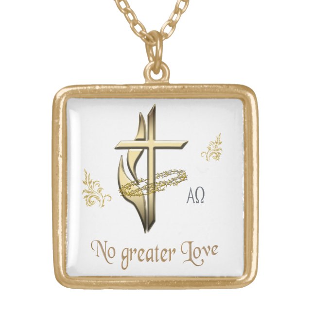 John 3:16 gold plated necklace (Front)