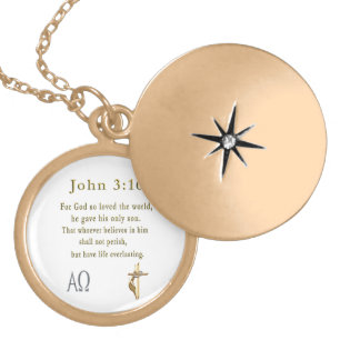 John 3:16 gold plated necklace