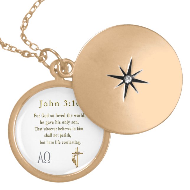 John 3:16 gold plated necklace (Front)