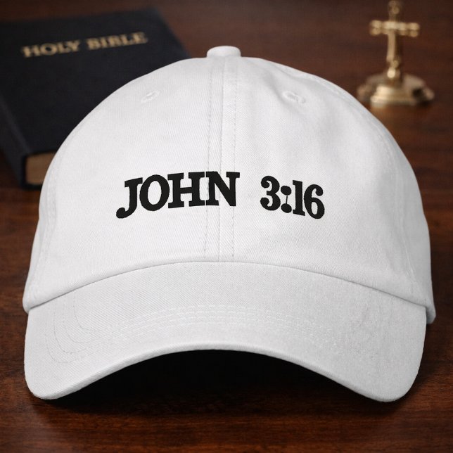 John 3:16 Gospel Embroidery Christian Embroidered Baseball Cap (Creator Uploaded)