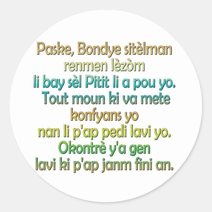 John 316 Haitian Creole Round Stickers