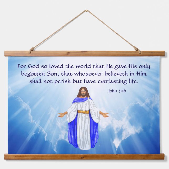 John 3:16  hanging tapestry (Front)