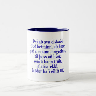 John 3:16 Icelandic Two-Tone Coffee Mug