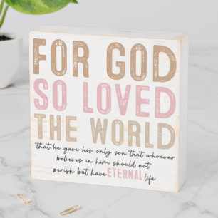 John 3:16 Inspirational Wooden Box Sign