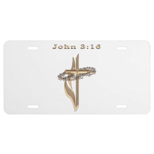 John 3:16 items license plate (Front)