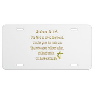 John 3:16  items license plate
