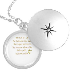 John 3:16  items locket necklace
