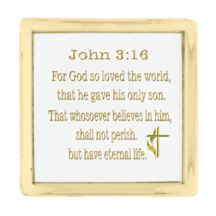 John 3:16  items silver finish lapel pin