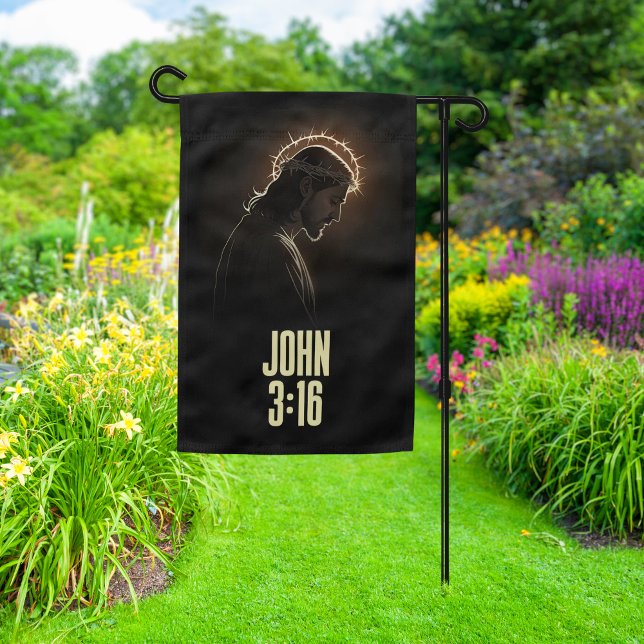 John 3:16 Jesus Christ Christian Bible Verse Garden Flag (Creator Uploaded)