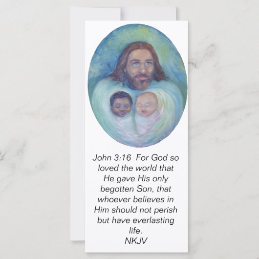 John 3:16 Jesus Loves You and Me scripture card (Front)