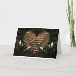 john 3:16 king james on heart leaf card