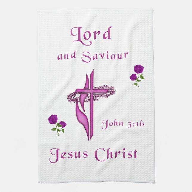 John 3:16 kitchen towel (Vertical)