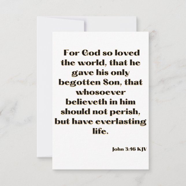 John 3:16 KJV Bible Verse Flat Greeting Card (Front)