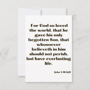 John 3:16 KJV Bible Verse Flat Greeting Card