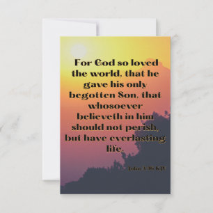 John 3:16 KJV Bible Verse Pic Flat Greeting Card