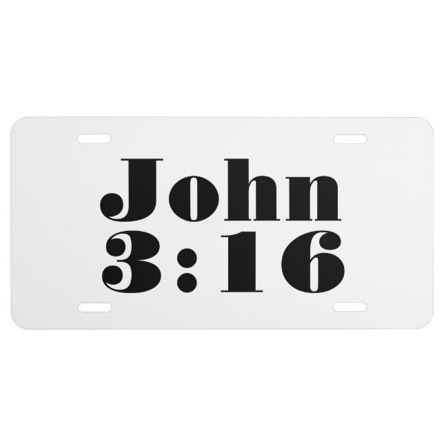 John 3:16 license plate (Front)